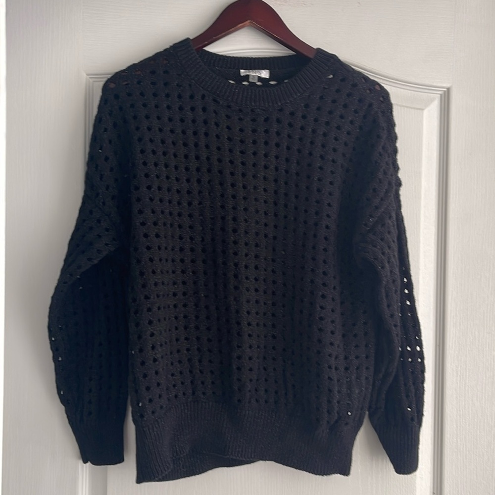 Basic Milano Black Open Work Sweater - image 1